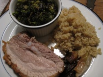 Pork Belly with Broccoli and Quinoa